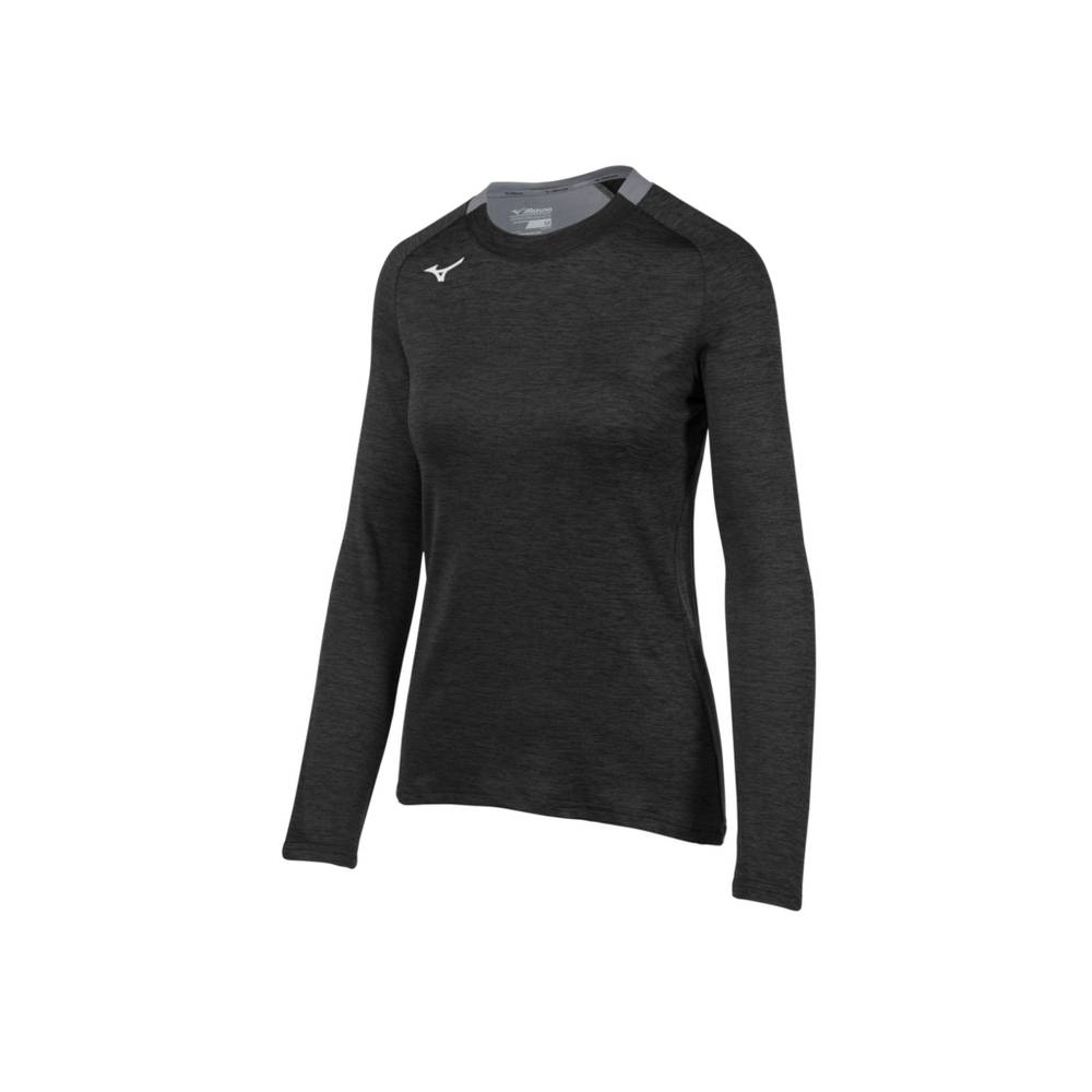 Mizuno Alpha Long Sleeve Női Futópóló Fekete FRY456908